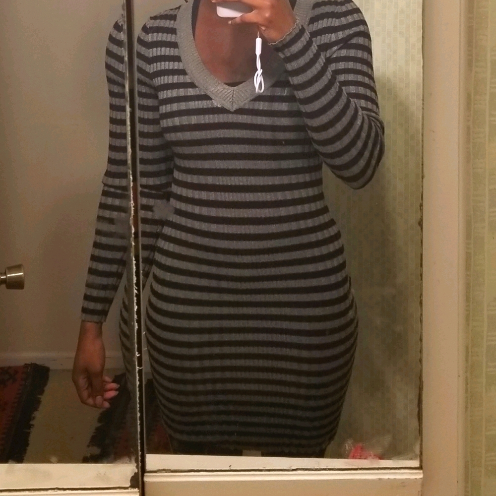 Black and Gray striped dress